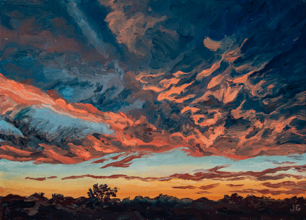 Autumn Sunset No. 1, original oil painting by Jonathan Goodding