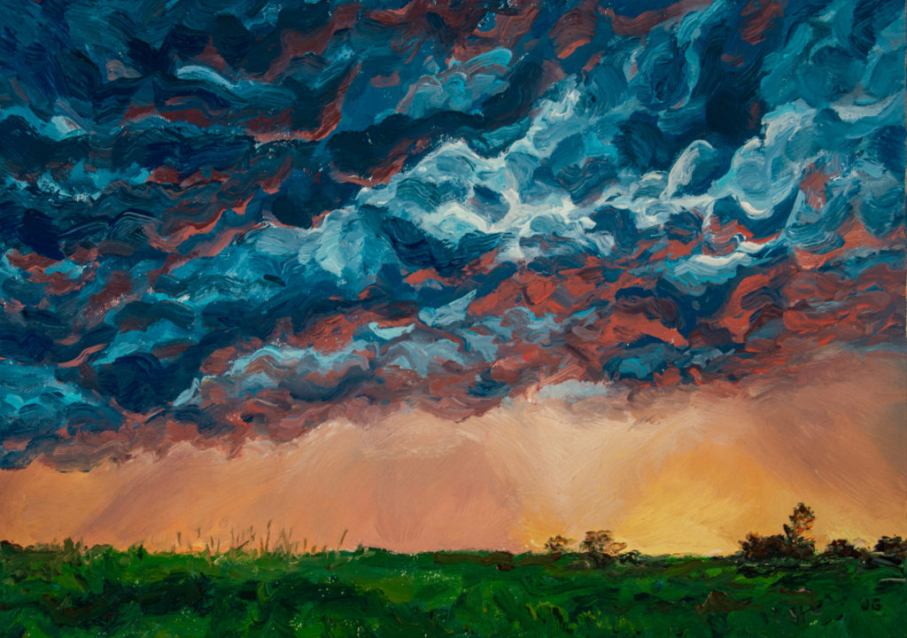 Stormclouds at Loess Hills No. 1, original oil painting by Jonathan Goodding