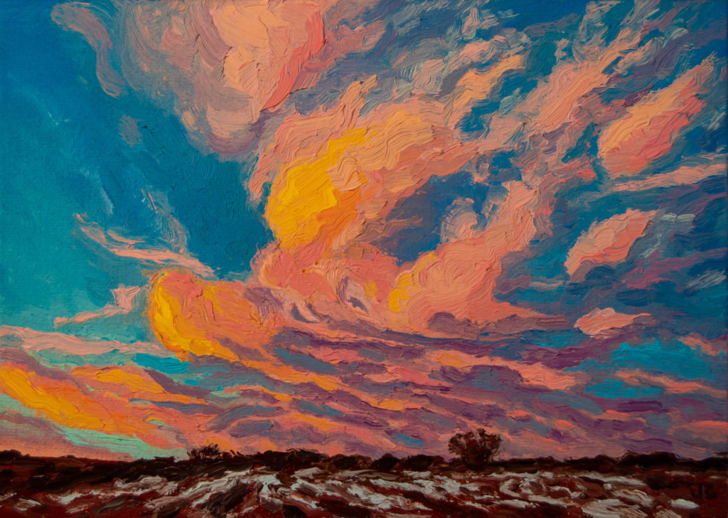 Mid-Winter Morning Sky, original oil painting by Jonathan Goodding