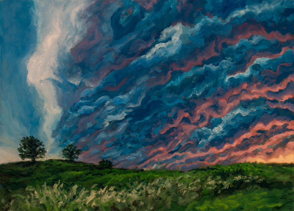 Stormclouds at Loess Hills No. 2, original oil painting by Jonathan Goodding