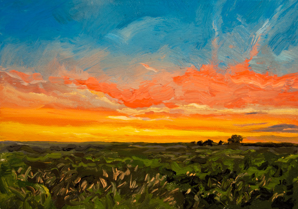 Late Summer Sunrise No. 2, original oil painting by Jonathan Goodding