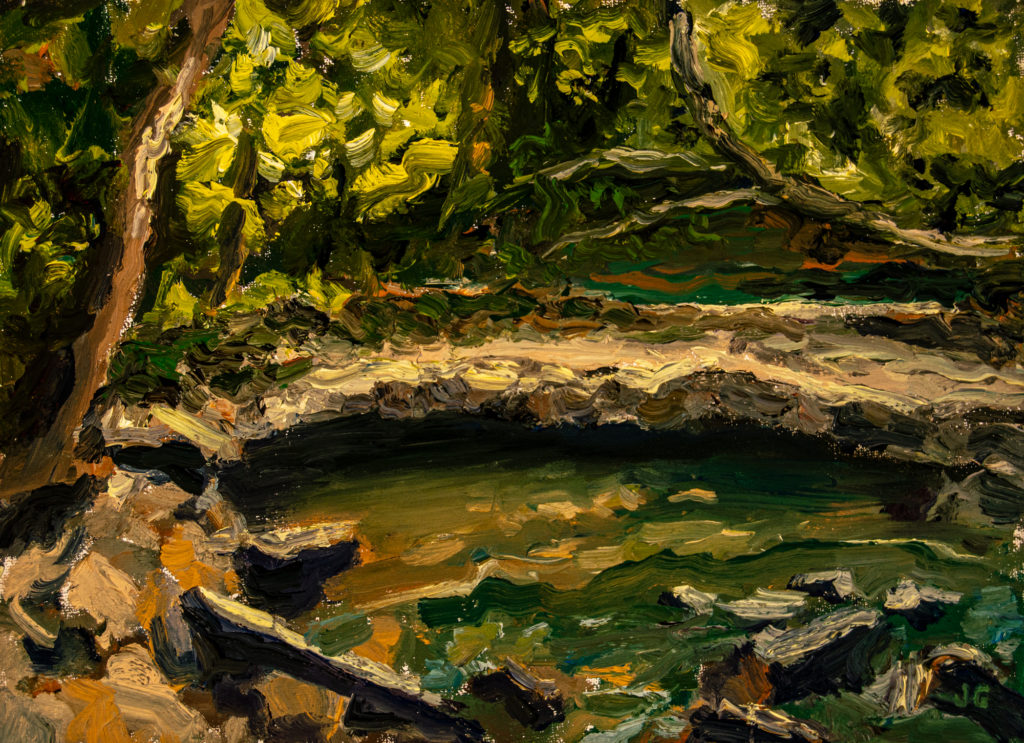 On Rocky Ford Trail - Plein Air Study, original oil painting by Jonathan Goodding
