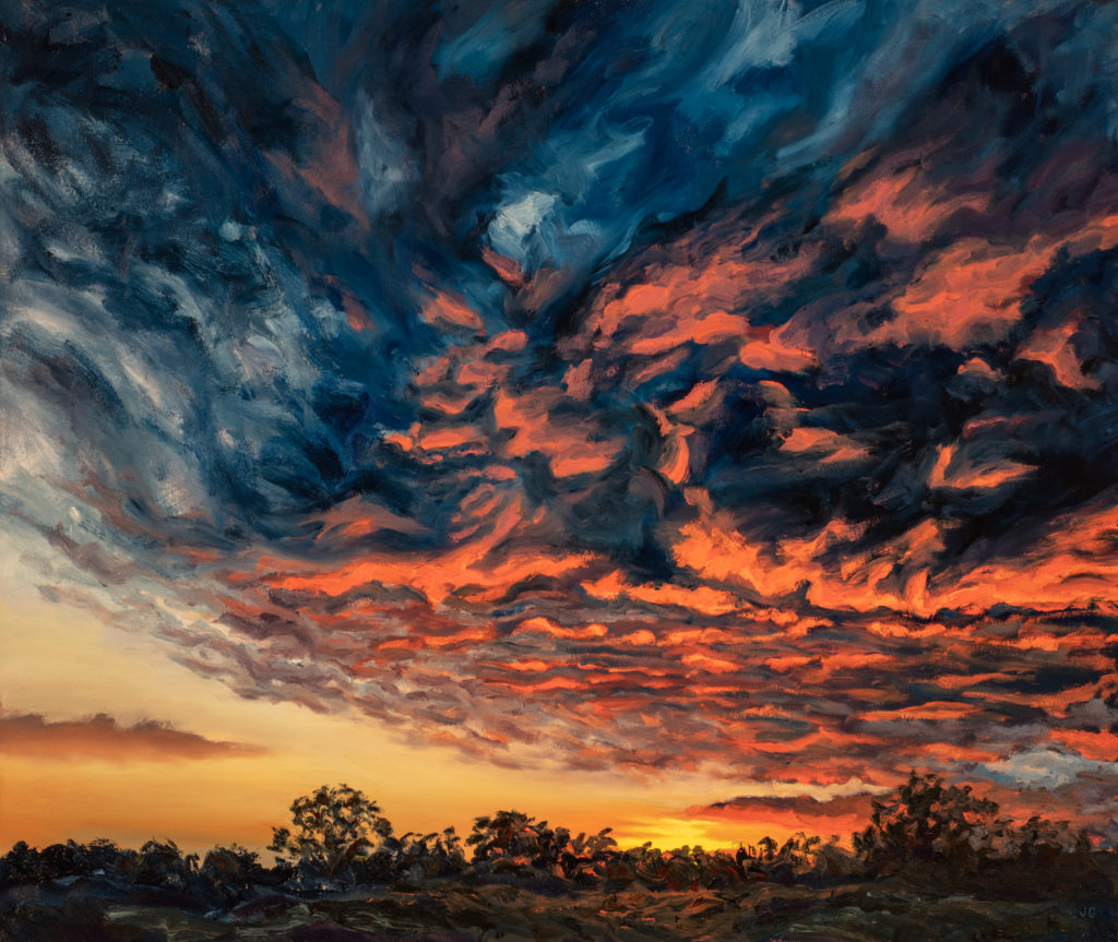 Autumn Sunset No. 4, original oil painting by Jonathan Goodding