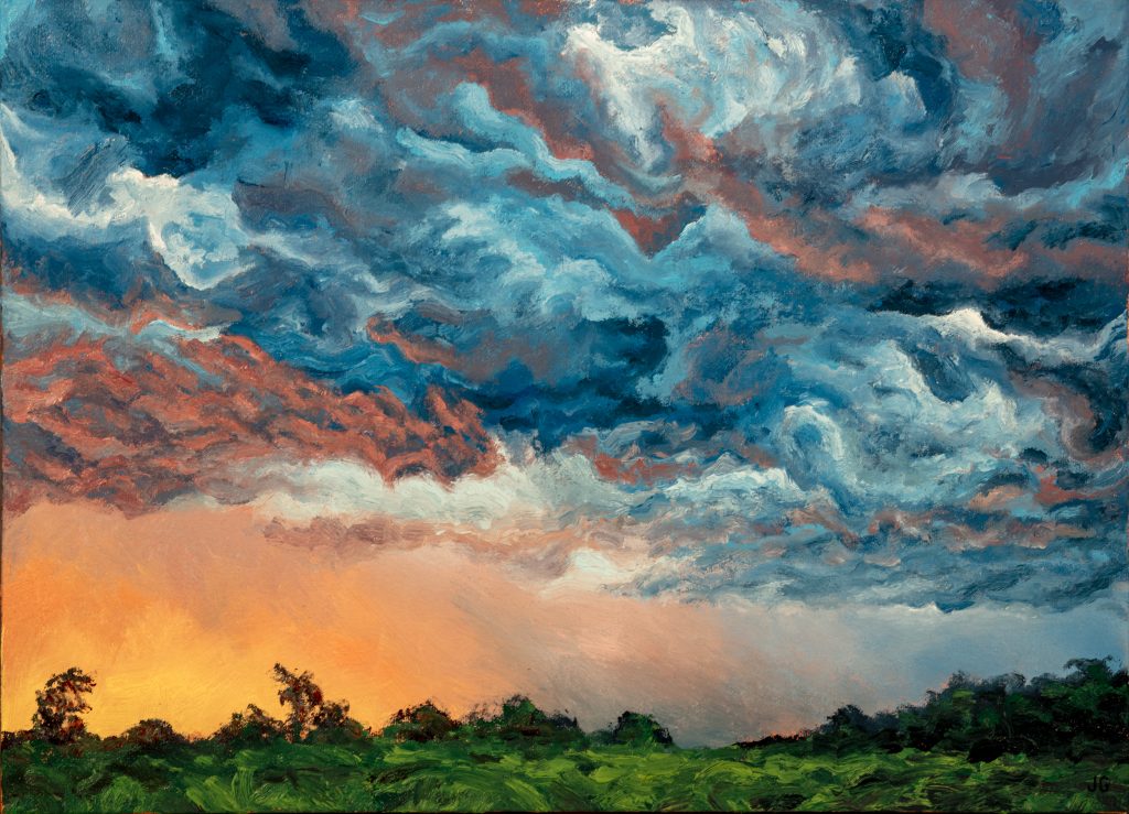 Stormclouds at Loess Hills No. 3, original oil painting by Jonathan Goodding