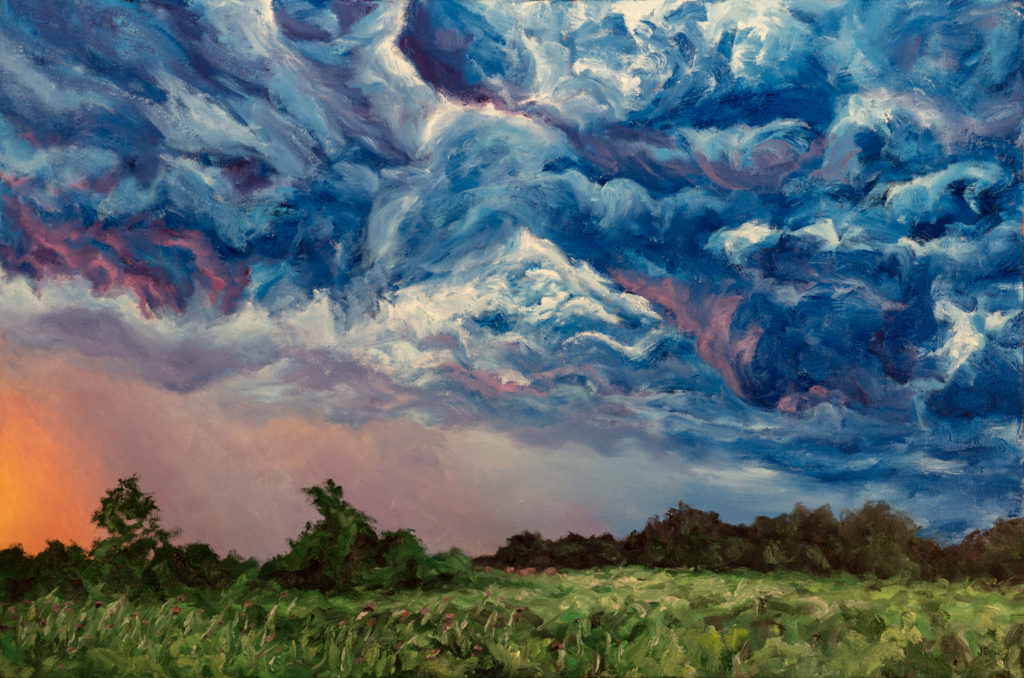 Stormclouds at Loess Hills No. 4, original oil painting by Jonathan Goodding