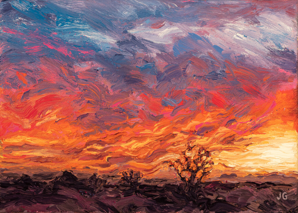 Winter Sunrise No. 1, original oil painting by Jonathan Goodding