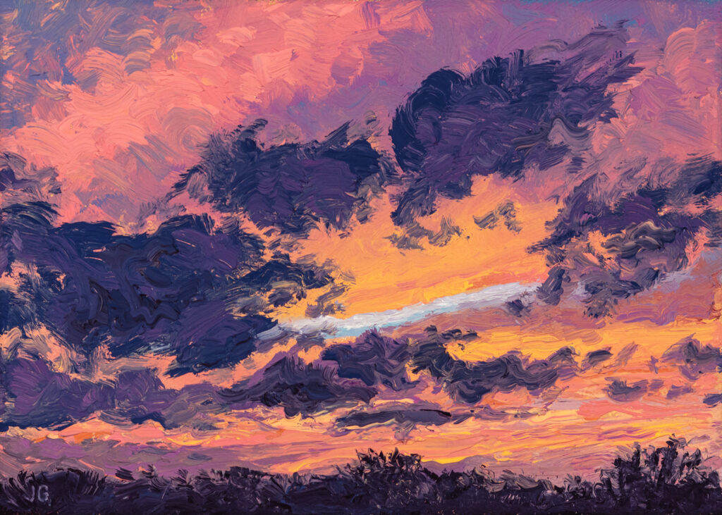 Autumn Sunset No. 5, original oil painting by Jonathan Goodding