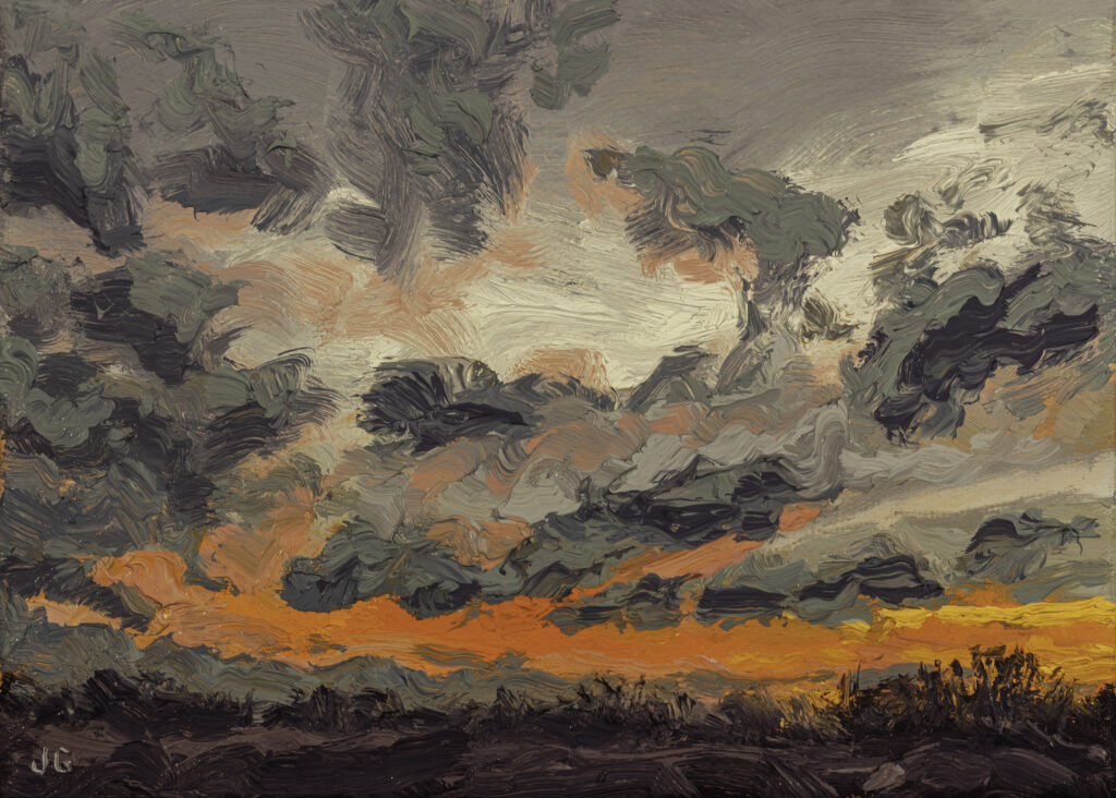 Autumn Sunset No. 6, original oil painting by Jonathan Goodding