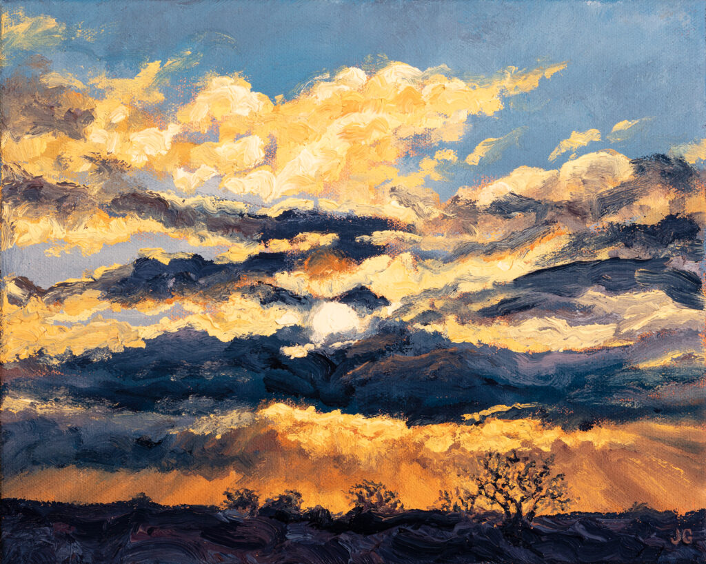Early Spring Sunrise, original oil painting by Jonathan Goodding
