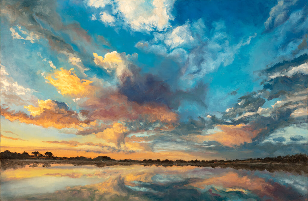 Autumn Evening at Lake Wildwood, original oil painting by Jonathan Goodding