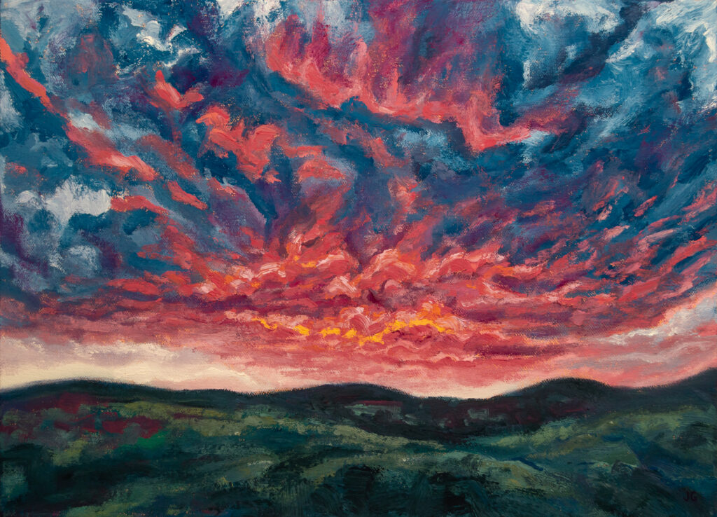 Lone Tree Lights, original oil painting by Jonathan Goodding